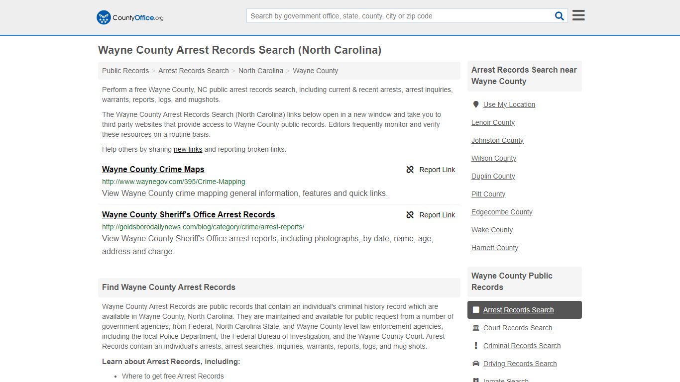 Arrest Records Search - Wayne County, NC (Arrests & Mugshots)